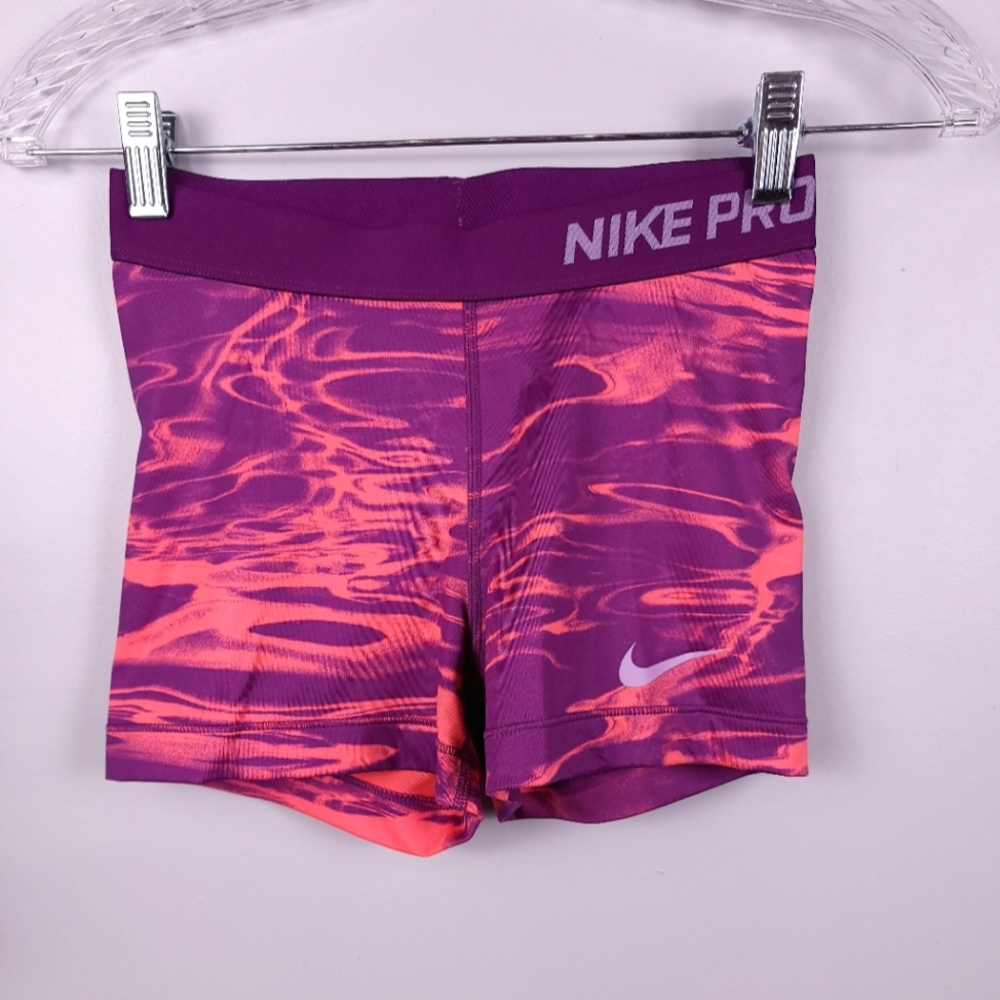 Nike Pro Shorts Fuchsia and Neon Coral Spandex